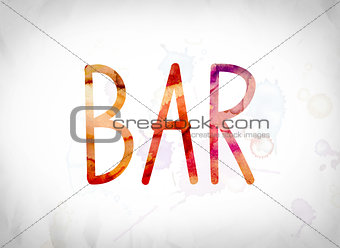 Bar Concept Watercolor Word Art