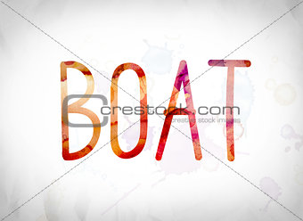 Boat Concept Watercolor Word Art
