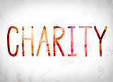 Charity Concept Watercolor Word Art