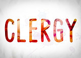 Clergy Concept Watercolor Word Art