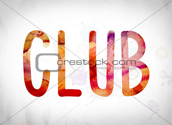 Club Concept Watercolor Word Art