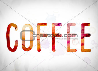 Coffee Concept Watercolor Word Art