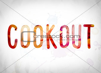 Cookout Concept Watercolor Word Art