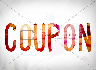 Coupon Concept Watercolor Word Art