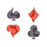 Set of playing card suits