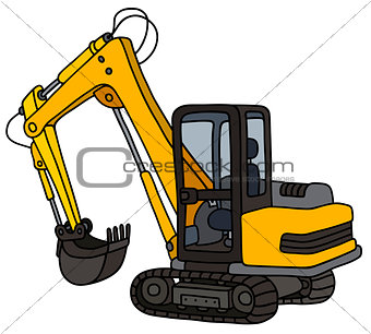 Yellow small excavator
