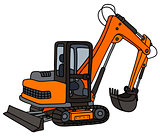 Orange small excavator