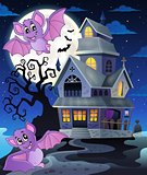 Bats near haunted house theme 1