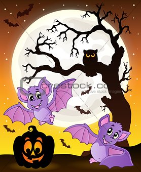 Halloween theme with bats 1