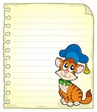 Notebook page with cat teacher 1