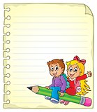 Notebook page with school kids 1