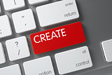 Red Create Keypad on Keyboard. 3D Illustration.