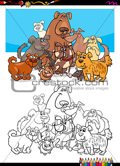 dog character group for coloring