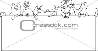 dogs with frame cartoon