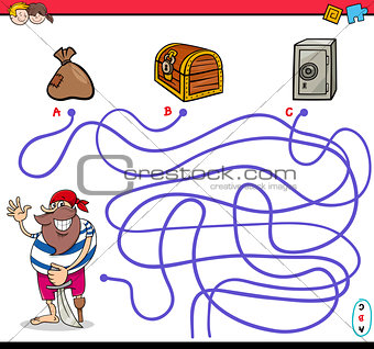 path maze activity with pirate