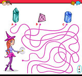 path maze activity with witch