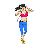 Vector illustration of a dancing athletic girl