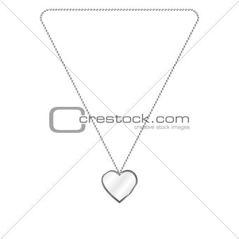 Vector illustration of silver jewelery in the form of heart