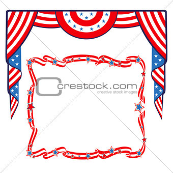 US Flag patriotic border template.