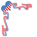 US Flag heart patriotic border template.