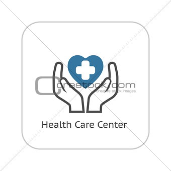 Health Care Center Icon. Flat Design.