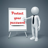 business man presenting Protect your password