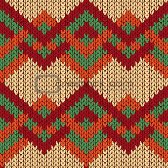 Knitting seamless zigzag pattern in various colors