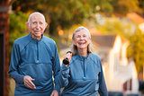 Happy senior couple in athletic wear