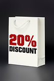 white shopping bag 20 percent discount