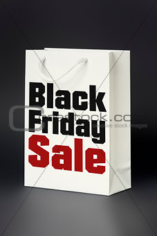 white shopping bag black friday sale