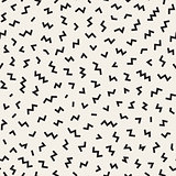 Vector Seamless Black and White Lines Jumble Pattern