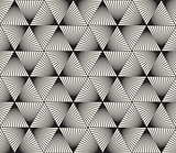 Vector Seamless Black and White Triangle Lines Grid Pattern