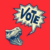 Vote Poster with T-rex head.