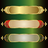 vector illustration of frames with a gold rim and place for text