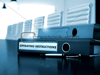 Operating Instructions on Office Folder. Toned Image. 3D.
