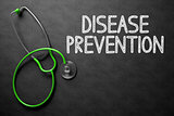 Chalkboard with Disease Prevention Concept. 3D Illustration.