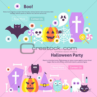 Trendy Halloween Web Banners