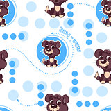 Seamless pattern with cute cartoon dog. Baby pattern.