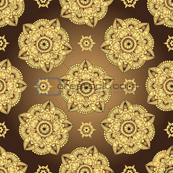 Vintage brown-gold seamless pattern