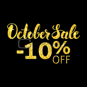 October Sale Gold and Black Concept