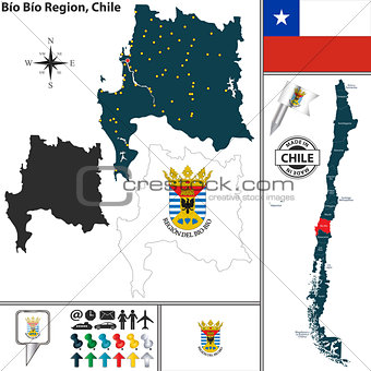 Map of Bio Bio, Chile