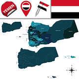 Map of Yemen with Governorates