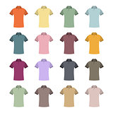 Set of colored t-shirts, vector illustration.
