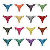 Set of colored panties, vector illustration.