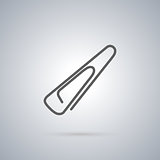 Icon a paper clip, vector illustration.