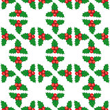 Vector cute Christmas and New year seamless mistletoe pattern card background