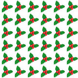 Vector cute Christmas and New year seamless mistletoe pattern card background