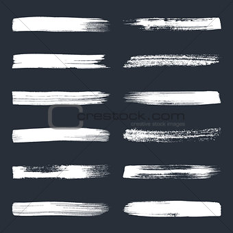 White vector art brush strokes collection