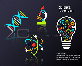 Black vector infographic science background