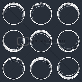 White brush strokes circle web buttons